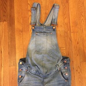 H&M MAMA Maternity Denim Bib Overalls - Size: 4